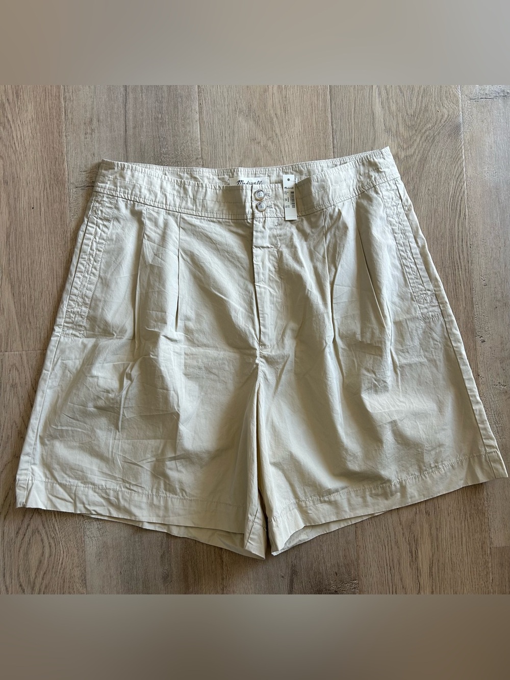 NWT Madewell Poplin Long Pleated Trouser Shorts